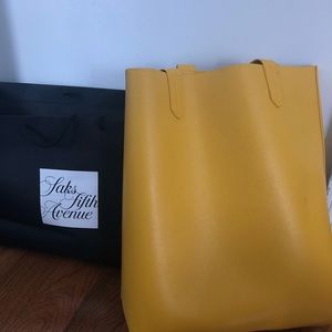 Yellow tote from saks fifth ave